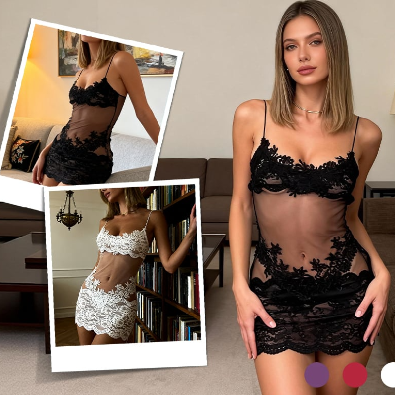 Icone™ Lingerieset 1+1 GRATIS - Broderad Spets i Silkeslen Elegans