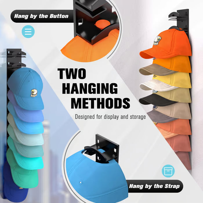 GlideHold® HatOrganizer 1+1 GRATIS: Väggmonterad hatthållare