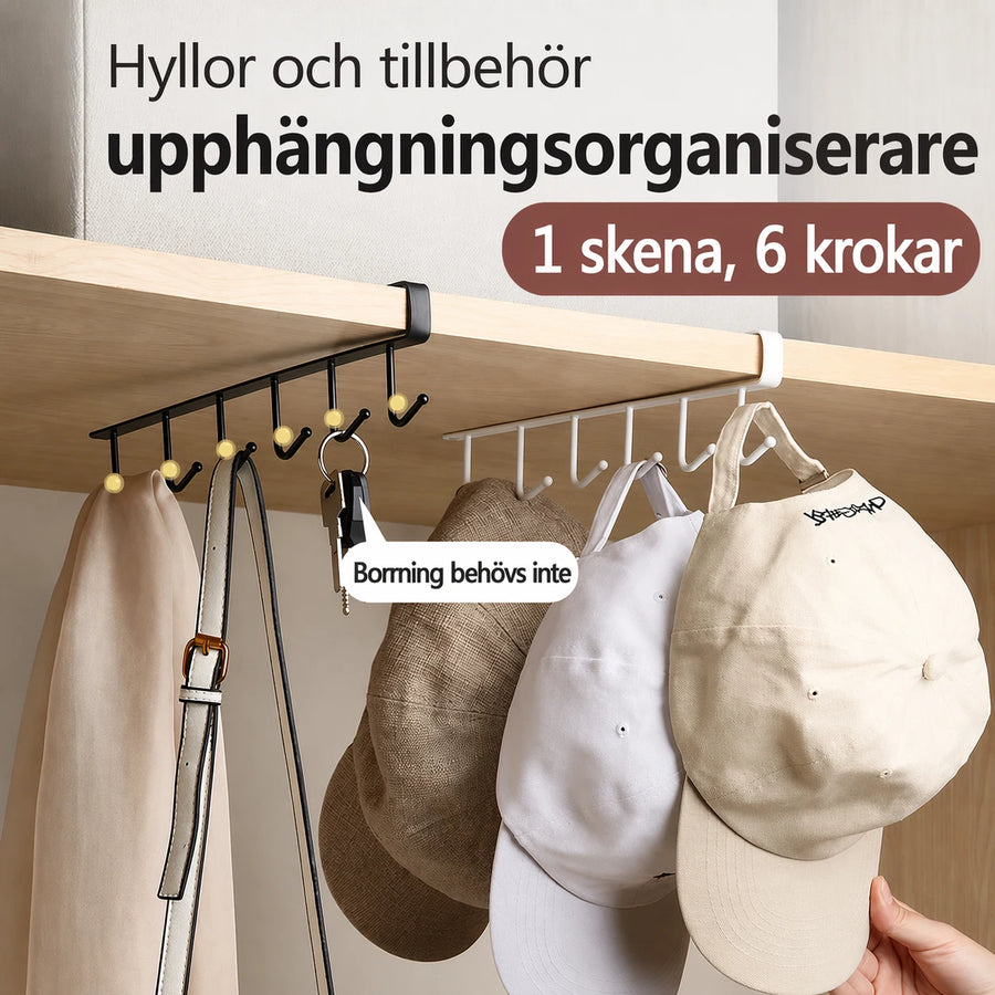 Hängställ för hylla i järn med 6 krokar