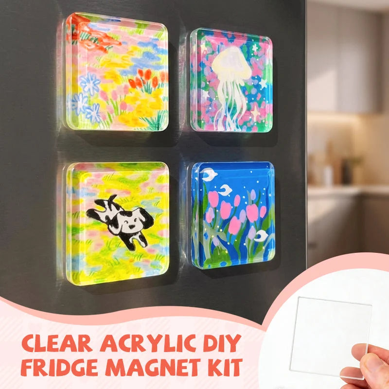 DIY-kit för kylskåpsmagneter i klar akryl