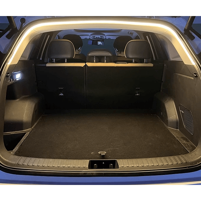 Dynamisk flytande ljuslist för bagageutrymme