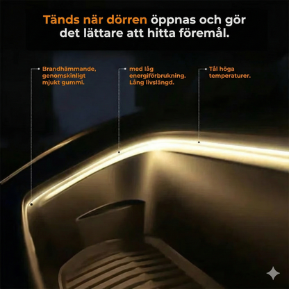 Dynamisk flytande ljuslist för bagageutrymme