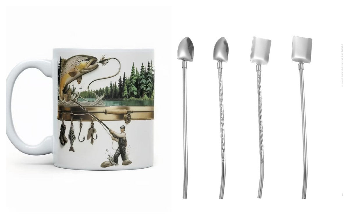 Keramisk kaffemugg med fisktema