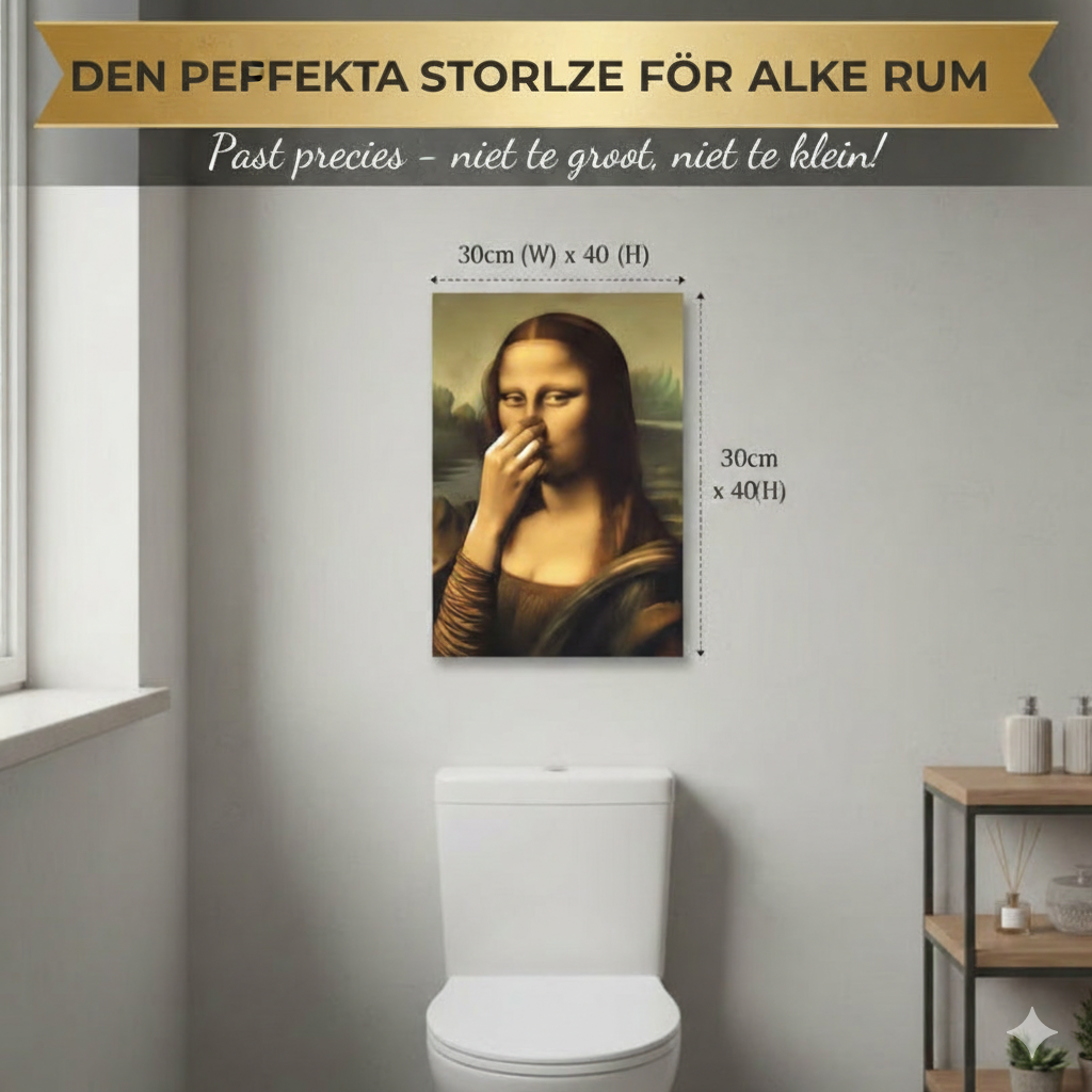 Mona Lisa håller för näsan – Canvasmaskin (Utan ram)