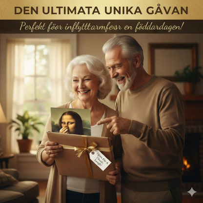 Mona Lisa håller för näsan – Canvasmaskin (Utan ram)