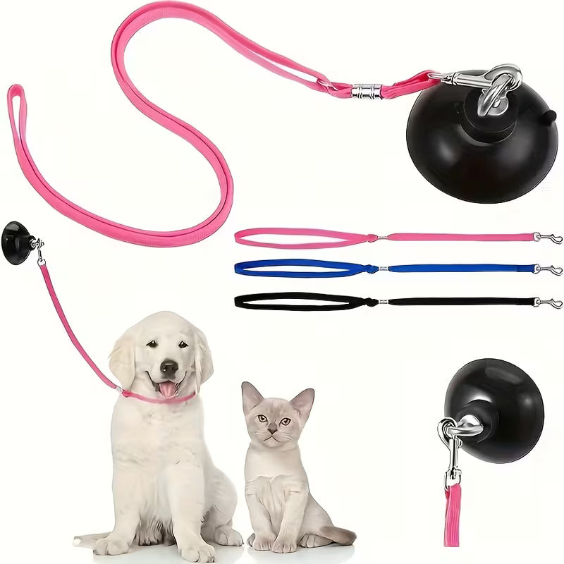 1pc Dog Bathing Rope with Suction Cup Pet Dog Grooming Bathtub Restraint Ring and Adjustable Cat Dog Fixed Safety Rope for Pet Shower Bathing and Grooming