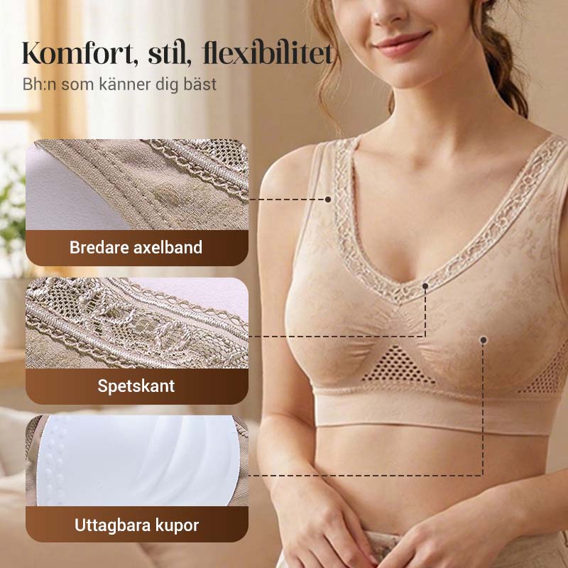 【✨1+1 gratis – 2 st】Bekväm lyftande behå i ren bomull utan knappar