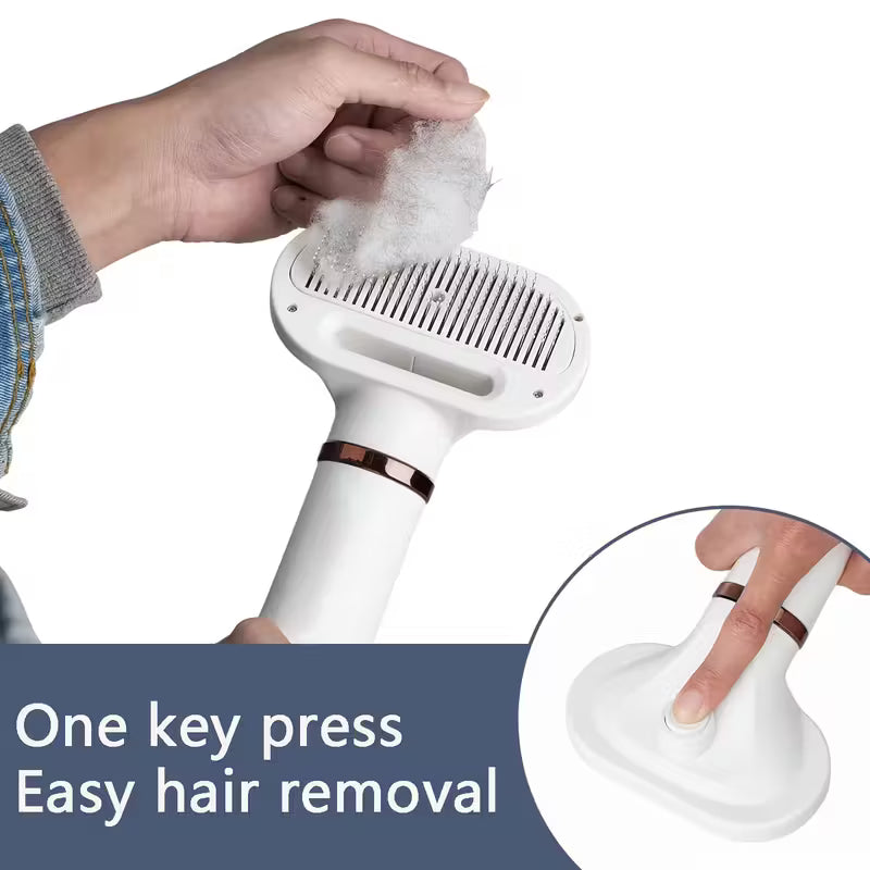 2-In-1 Pet Hair Dryer Featuring a Self-Cleaning Slicker Brush