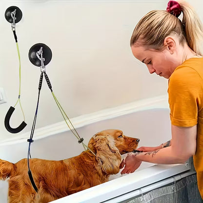 1pc Dog Bathing Rope with Suction Cup Pet Dog Grooming Bathtub Restraint Ring and Adjustable Cat Dog Fixed Safety Rope for Pet Shower Bathing and Grooming