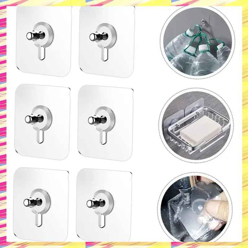 GlideHold® TransparentHook: Extra Stark Genomskinlig Väggkrok - Utan Borrning