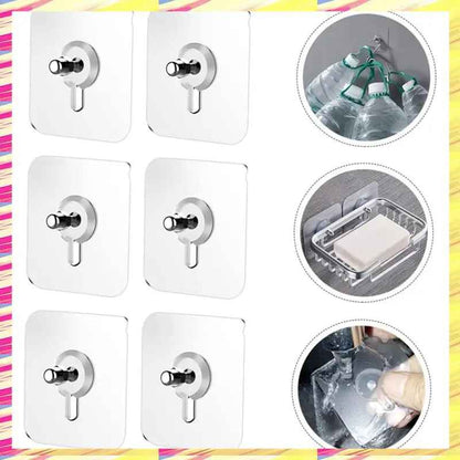 GlideHold® TransparentHook: Extra Stark Genomskinlig Väggkrok - Utan Borrning