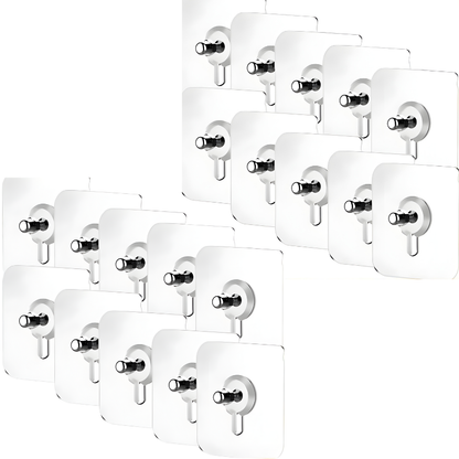 GlideHold® TransparentHook: Extra Stark Genomskinlig Väggkrok - Utan Borrning