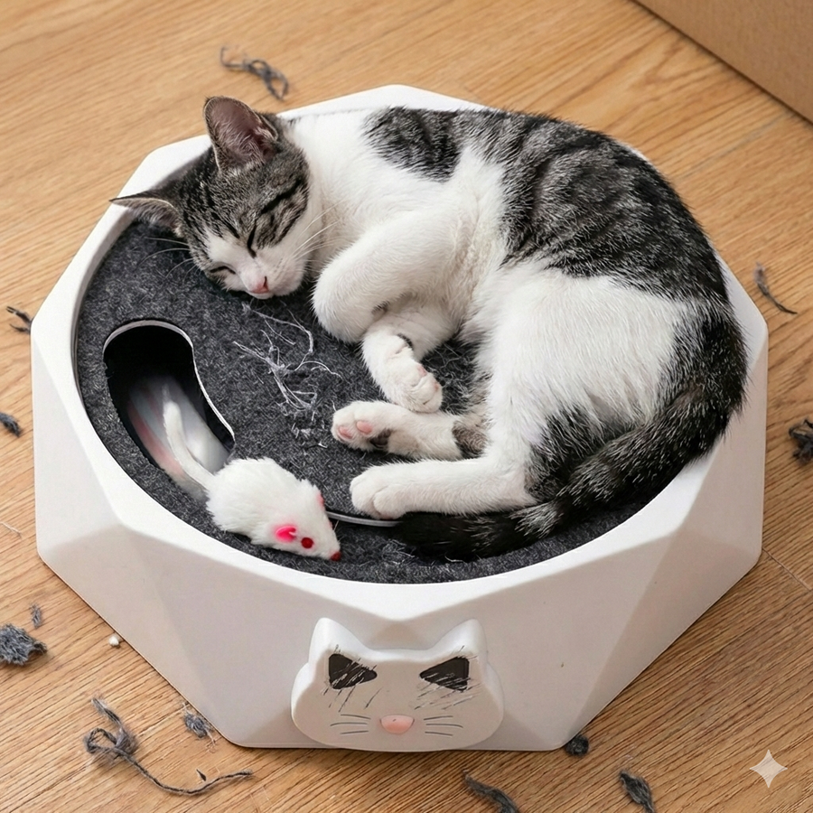 Catfri® MouseHunting - Interaktiv Musjaktleksak med Klösbräda för Katter