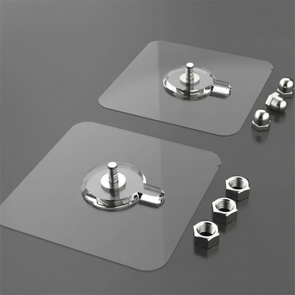 GlideHold® TransparentHook: Extra Stark Genomskinlig Väggkrok - Utan Borrning