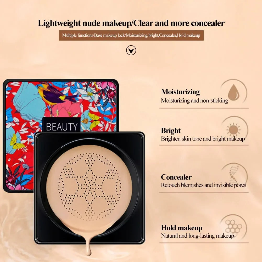 FoundationCream 1+1 GRATIS: Återfuktande & Lystergivande Foundation med Mjuk Svamp