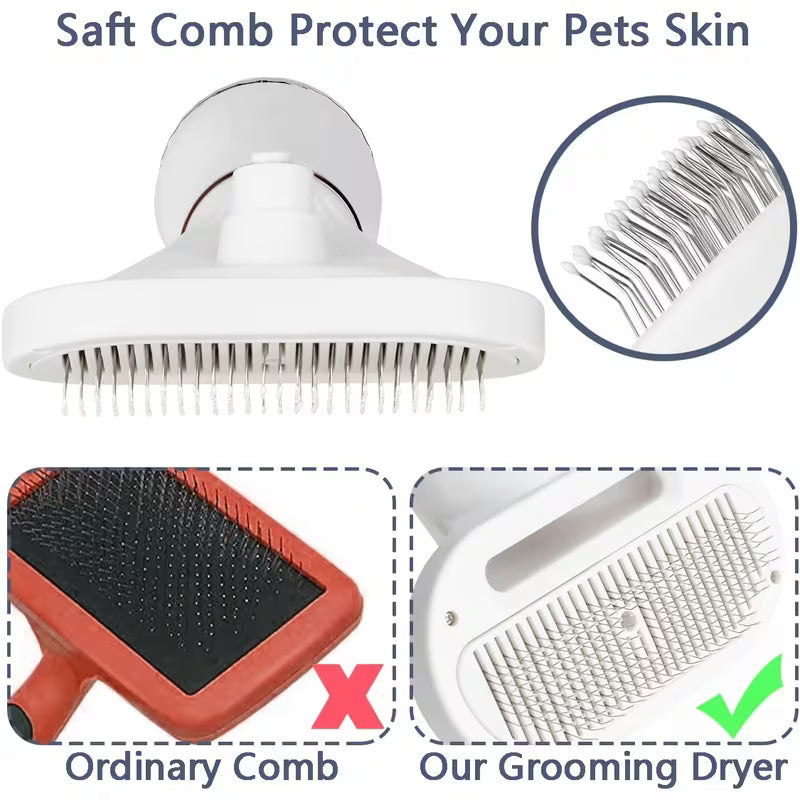 2-In-1 Pet Hair Dryer Featuring a Self-Cleaning Slicker Brush