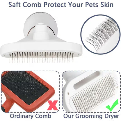 2-In-1 Pet Hair Dryer Featuring a Self-Cleaning Slicker Brush