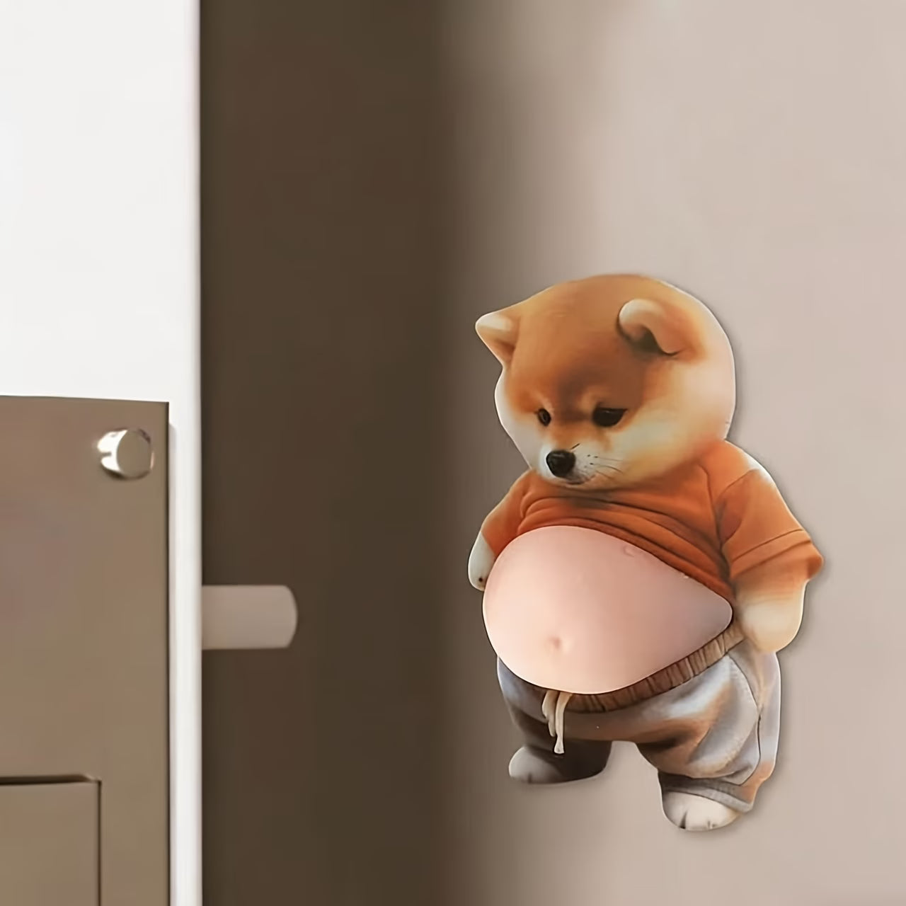 1 Puppy Collision-Proof Sticker | Waterproof PVC, Soft Shock-Absorbing Door and Wall Protector for Home Use, Suitable for Doors, Cabinets, Refrigerators, or Car Doors