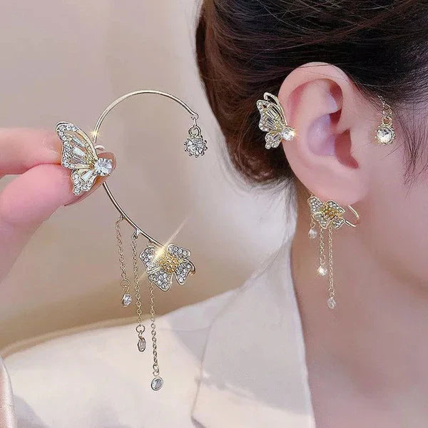 Jewelance™ Ear Cuffs 1+1 GRATIS: Lyxig Fjärilsdesign med Zirkonia-hängsmycken