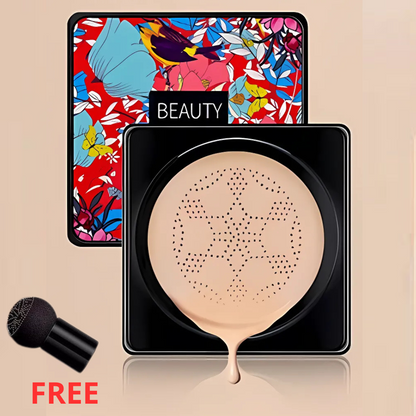 FoundationCream 1+1 GRATIS: Återfuktande & Lystergivande Foundation med Mjuk Svamp