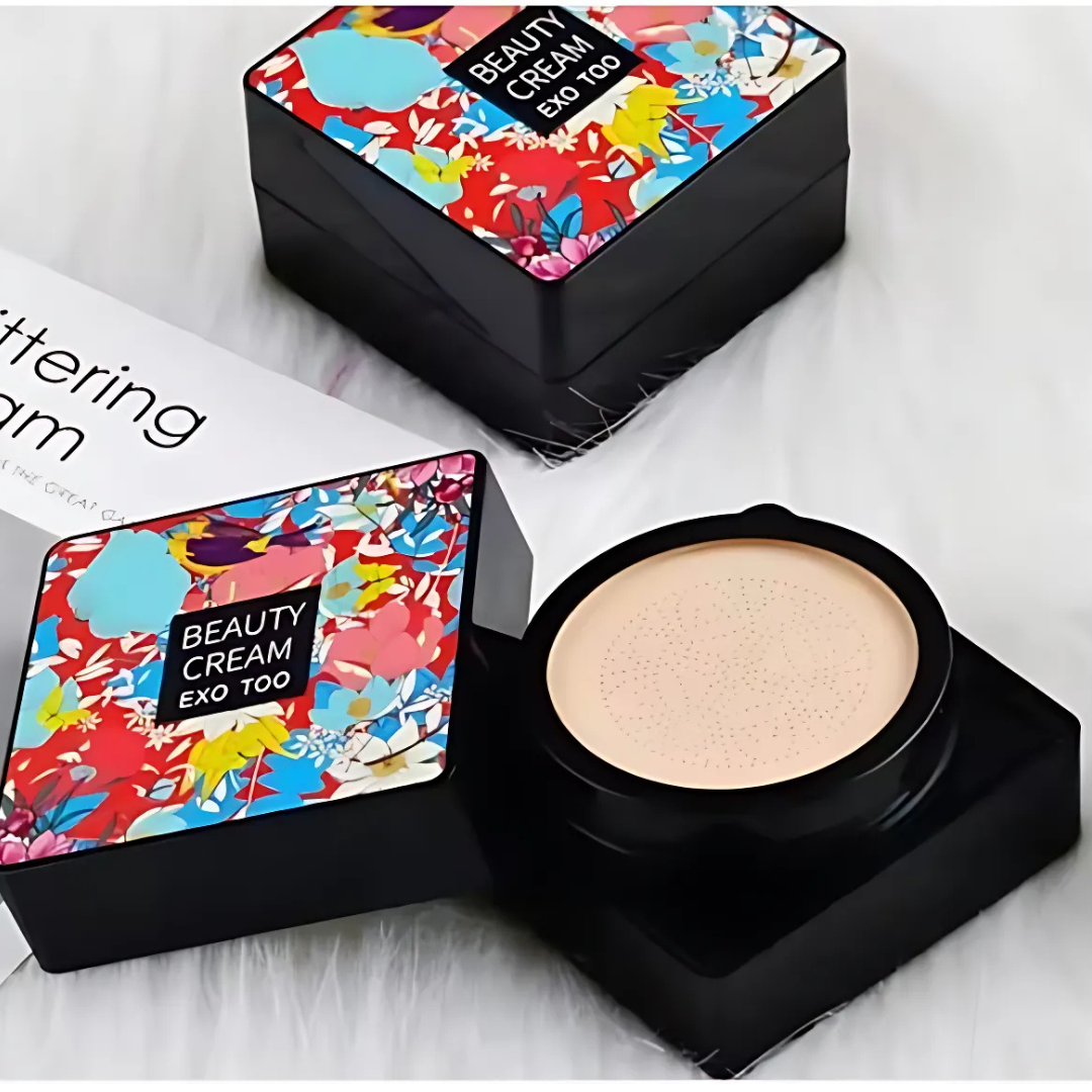 FoundationCream 1+1 GRATIS: Återfuktande & Lystergivande Foundation med Mjuk Svamp