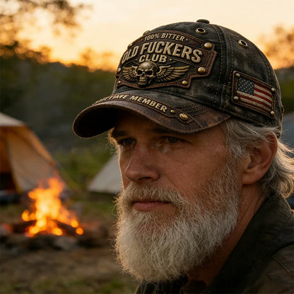 ⏳Begränsad tid 50 % Rabatt⏰Old Fuckers Club Vintage Broderad Keps🧢