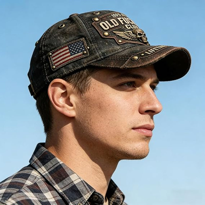 ⏳Begränsad tid 50 % Rabatt⏰Old Fuckers Club Vintage Broderad Keps🧢