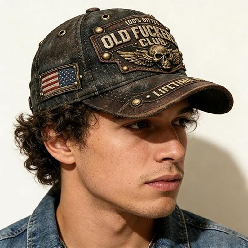 ⏳Begränsad tid 50 % Rabatt⏰Old Fuckers Club Vintage Broderad Keps🧢