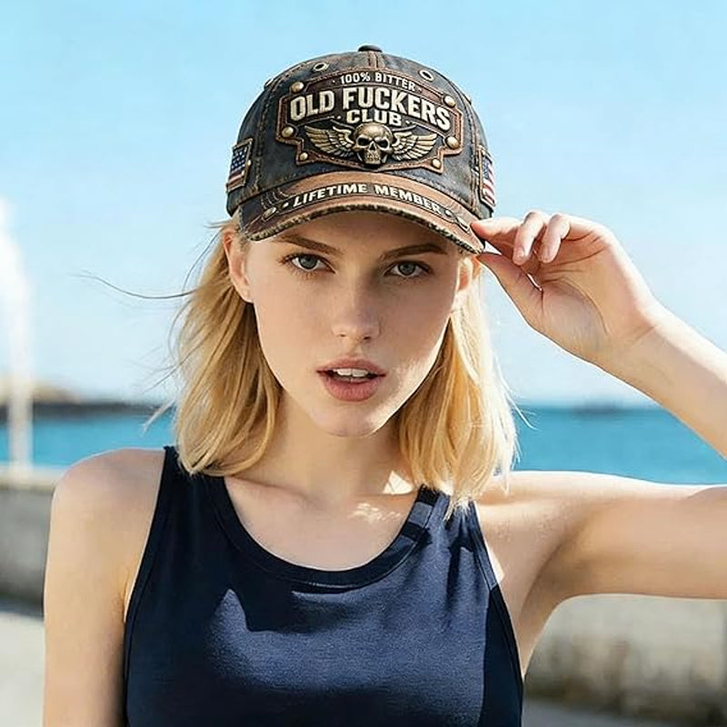 ⏳Begränsad tid 50 % Rabatt⏰Old Fuckers Club Vintage Broderad Keps🧢