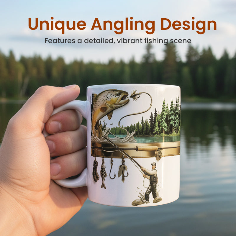 Keramisk kaffemugg med fisktema