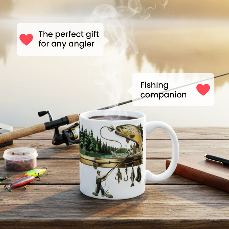 Keramisk kaffemugg med fisktema
