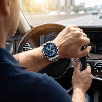 💦⏰ Herrklockor – Vattentäta Militärstil (Analog-Digital)