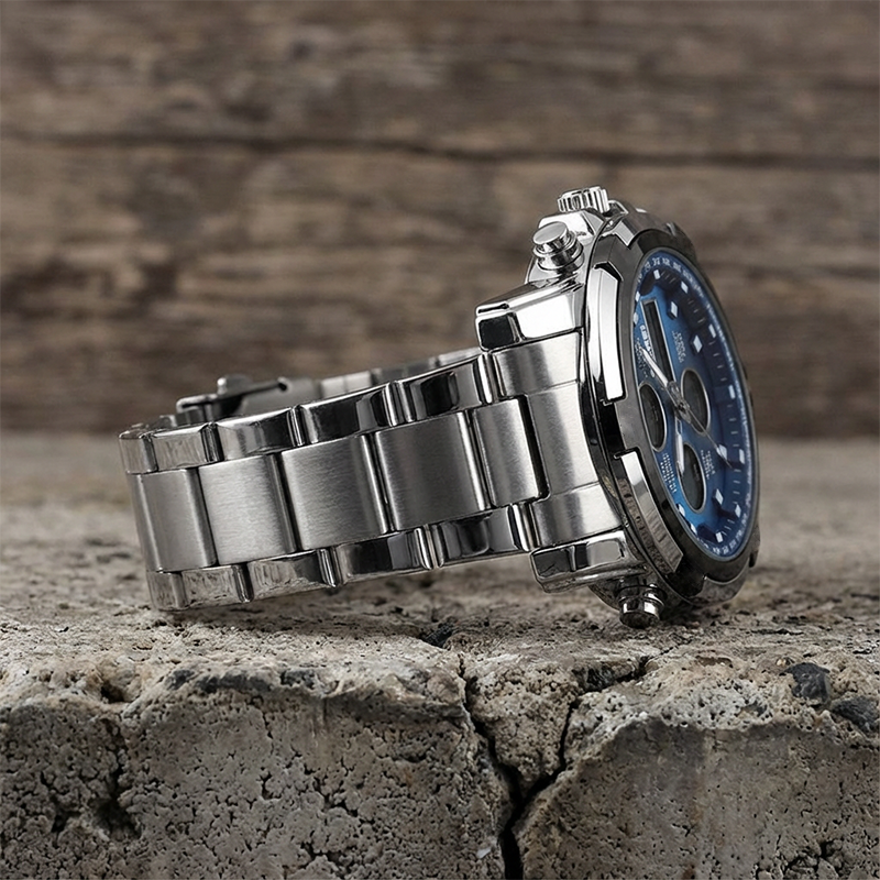 💦⏰ Herrklockor – Vattentäta Militärstil (Analog-Digital)