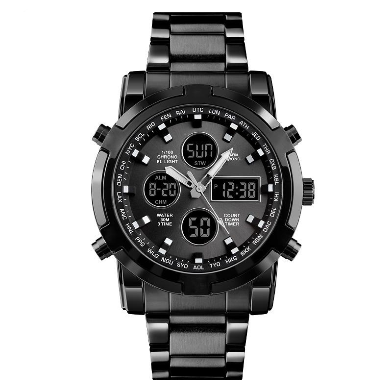 💦⏰ Herrklockor – Vattentäta Militärstil (Analog-Digital)