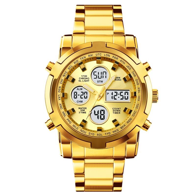 💦⏰ Herrklockor – Vattentäta Militärstil (Analog-Digital)