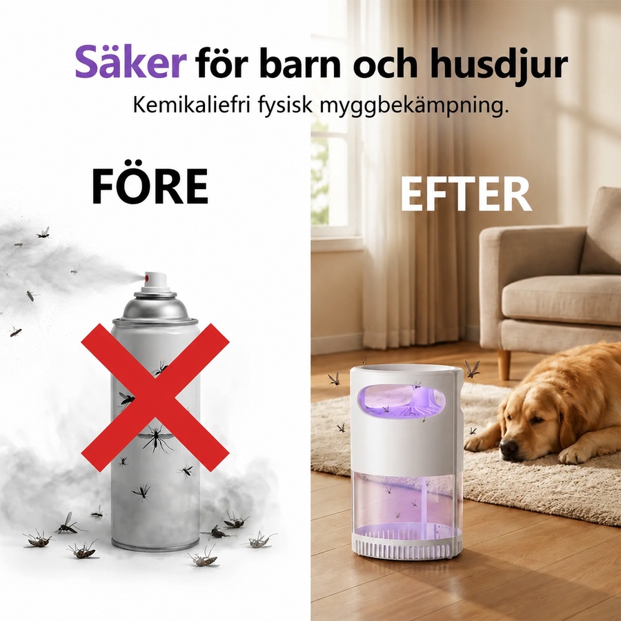 Tyst UV-myggfälla med USB utan kemikalier